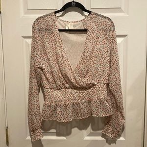 NWOT floral long sleeve blouse (L)